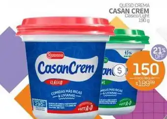 Alvear La Serenisima Casan Crem Queso Crema Clásico/Light 190g oferta