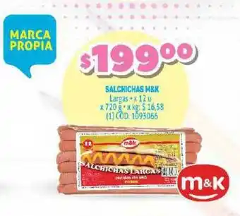 Makro M&K Salchichas x 12u x 720g oferta