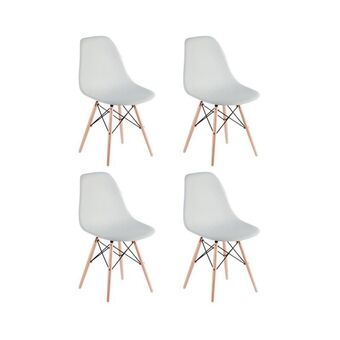 Frávega Combo de sillas de diseño eames x 4 color blanco oferta