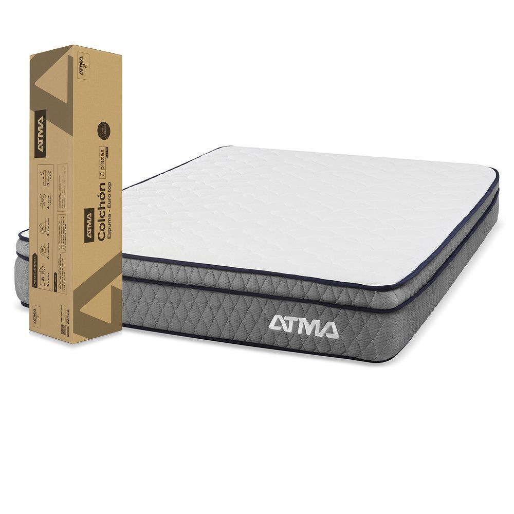 Frávega Colchón de espuma atma euro top 2 plazas en caja 140x190cm chmfet140x190 oferta