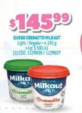 Makro Milkaut Queso Crematto Light / Regular x 290g oferta