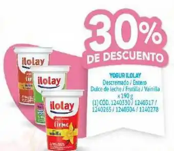 Makro Ilolay Yogur Descremado / Entero Dulce de Leche / Frutilla / Vainilla x 190g oferta