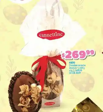 Makro Cannettine Huevo Chocolate con leche Decorado x 100g oferta