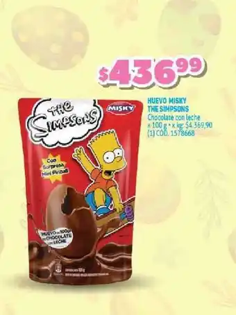Makro The Simpsons Huevo Misky Chocolate con leche x 100g oferta