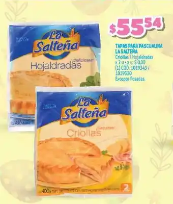 Makro La Salteña Tapas para Pascualina Criollas / Hojaldradas x 2u oferta