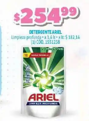 Makro Ariel Detergente Limpieza profunda x 1,4lt oferta