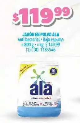 Ala Jabón En Polvo Anti bacterial / Baja espuma x 800g