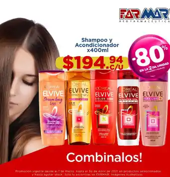 Farmar Elvive Shampoo y Acondicionador x 400ml