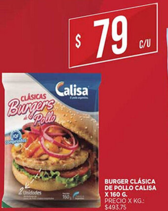 Supermercados DIA Burger Clásica De Pollo Calisa x 160g oferta