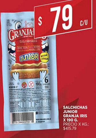 Supermercados DIA Salchichas Junior Granja Iris x 190g oferta