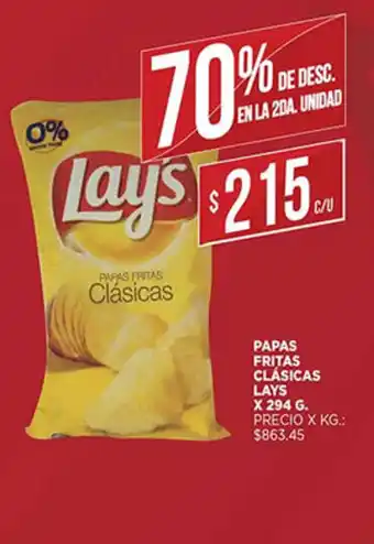 Supermercados DIA Papas Fritas Clásicas Lays x 294g oferta