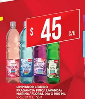 Supermercados DIA Limpiador Líquido Fragrancia Pino/Lavanda/Marina/Floral Dia x 900ml oferta