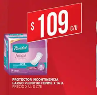 Supermercados DIA Protector Incontinencia Largo Plentitud Femme x 14u oferta