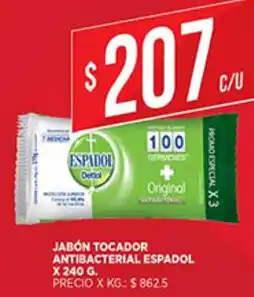 Supermercados DIA Jabón Tocador Antibacterial Espadol x 240g oferta