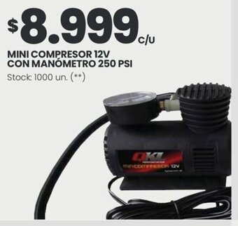 Changomas MINI COMPRESOR 12V CON MANÓMETRO 250 PSI oferta