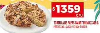 Supermercados DIA TORTILLA DE PAPAS SMART MENU X 300 G oferta