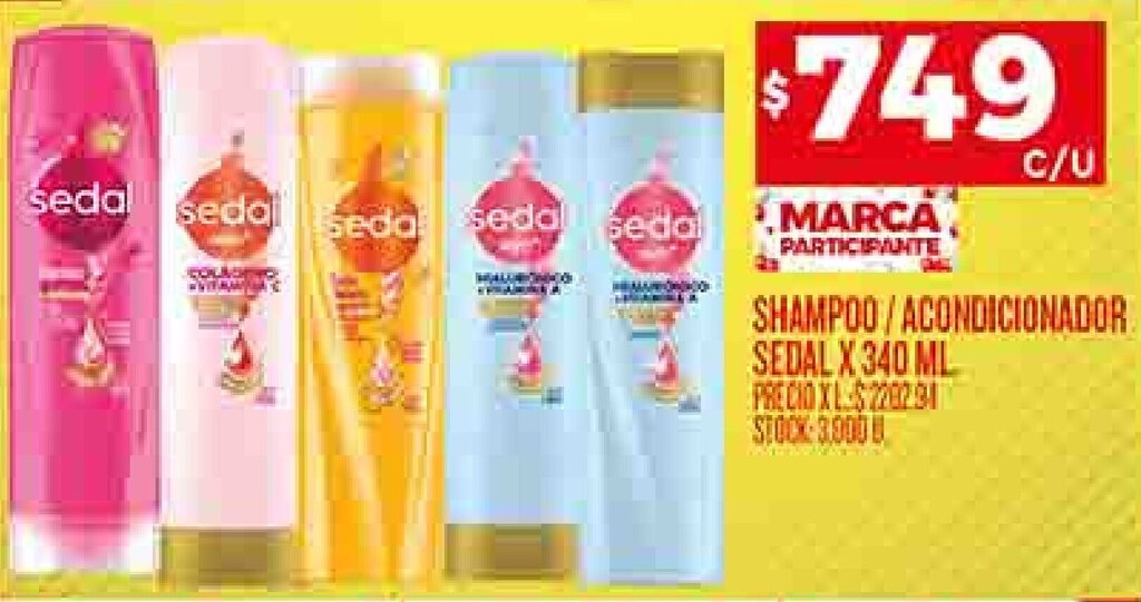 Supermercados DIA SEDAL SHAMPOO/ACONDICIONADOR X 340 ML oferta