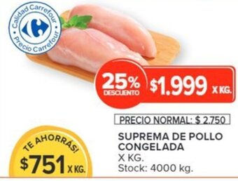 Carrefour SUPREMA DE POLLO CONGELADA X KG oferta