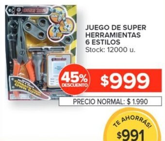Carrefour JUEGO DE SUPER HERRAMIENTAS 6 ESTILOS oferta