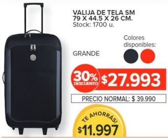 Carrefour VALIJA DE TELA SM 79 X 44.5 X 26 CM oferta