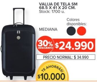 Carrefour VALIJA DE TELA SM 68.5 X 41 X 20 CM oferta