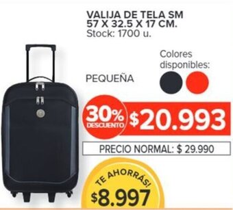 Carrefour VALIJA DE TELA SM 57 X 32.5 X 17 CM oferta