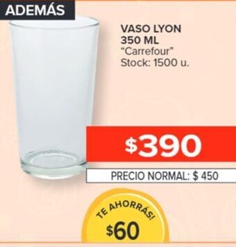 Carrefour VASO LYON 350 ML oferta