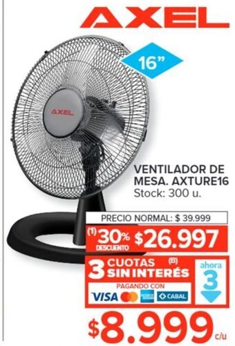 Carrefour VENTILADOR DE MESA. AXTURE16" oferta