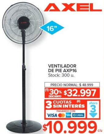Carrefour AXEL VENTILADOR DE PIE AXP16" oferta