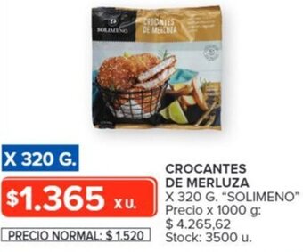 Carrefour SOLIMENO CROCANTES DE MERLUZA X 320G oferta