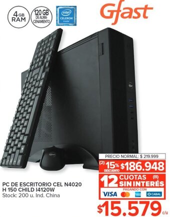 Carrefour PC DE ESCRITORIO CEL N4020 H 150 CHILD 14120W oferta