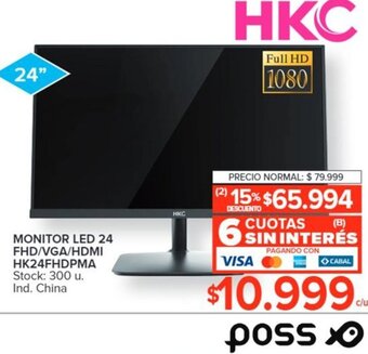 Carrefour MONITOR LED 24 FHD/VGA/HDMI HK24FHDPMA oferta