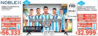 Carrefour NOBLEX SMART TV ANDROID 58" oferta