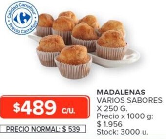 Carrefour MADALENAS VARIOS SABORES X 250 G oferta