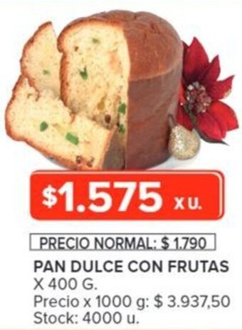 Carrefour PAN DULCE CON FRUTAS X 400 G oferta
