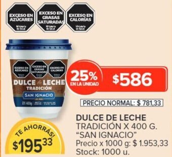 Carrefour SAN IGNACIO DULCE DE LECHE TRADICIÓN X 400 G oferta