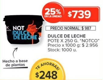 Carrefour NOTCO DULCE DE LECHE POTE X 250 G oferta