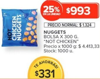 Carrefour NOT CHICKEN NUGGETS BOLSA X 300 G oferta