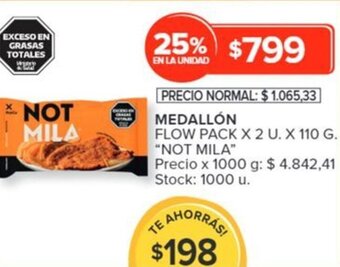 Carrefour MEDALLÓN FLOW PACK X 2 U  X 110 G oferta