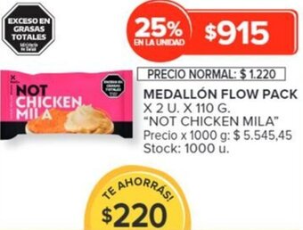 Carrefour MEDALLÓN FLOW PACK X 2 U X 110 G oferta