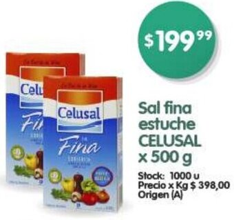 Supermercados Buenos Días CELUSAL Sal fina estuche x 500 g oferta