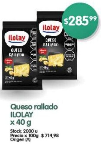 Supermercados Buenos Días ILOLAY Queso rallado X 40G oferta
