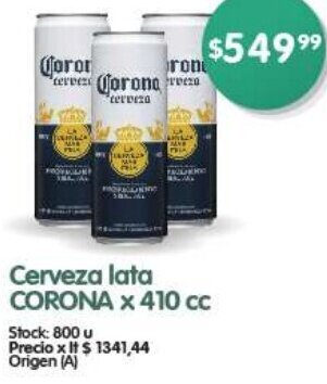 Supermercados Buenos Días CORONA Cerveza lata x 410 cc oferta