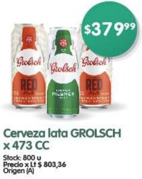 Supermercados Buenos Días GROLSCH Cerveza lata x 473 CC oferta