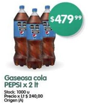 Supermercados Buenos Días Gaseosa cola PEPSI x 2 It oferta