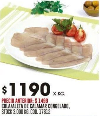 Coto COLA/ALETA DE CALAMAR CONGELADO oferta