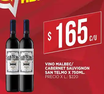 Supermercados DIA Vino Malbec/Cabernet Sauvignon San Telmo x 750ml oferta