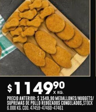 Coto MEDALLONES/NUGGETS/ SUPREMAS DE POLLO REBOZADOS CONGELADOS oferta