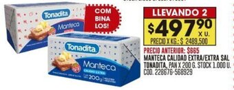 Coto MANTECA CALIDAD EXTRA/EXTRA SAL TONADITA PAN X 200 G oferta