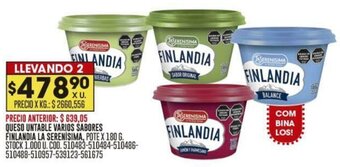 Coto QUESO UNTABLE VARIOS ŠABORES FINLANDIA LA SERENISIMA POTE X 180 G oferta